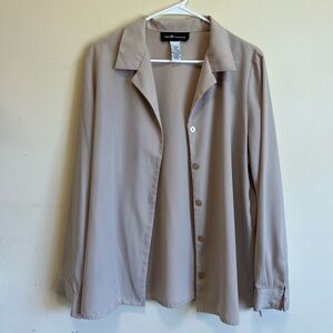 Sag Harbor Beige Button-Down Shirt